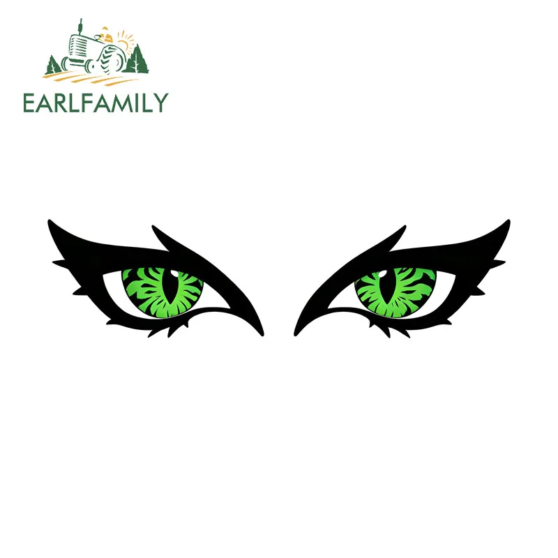 EARLFAMILY Tiger Pattern Eyes Car Stickers Refrigerator Racing Drifting Decal Fashion Occlusion Scratch Waterproof Car Goods