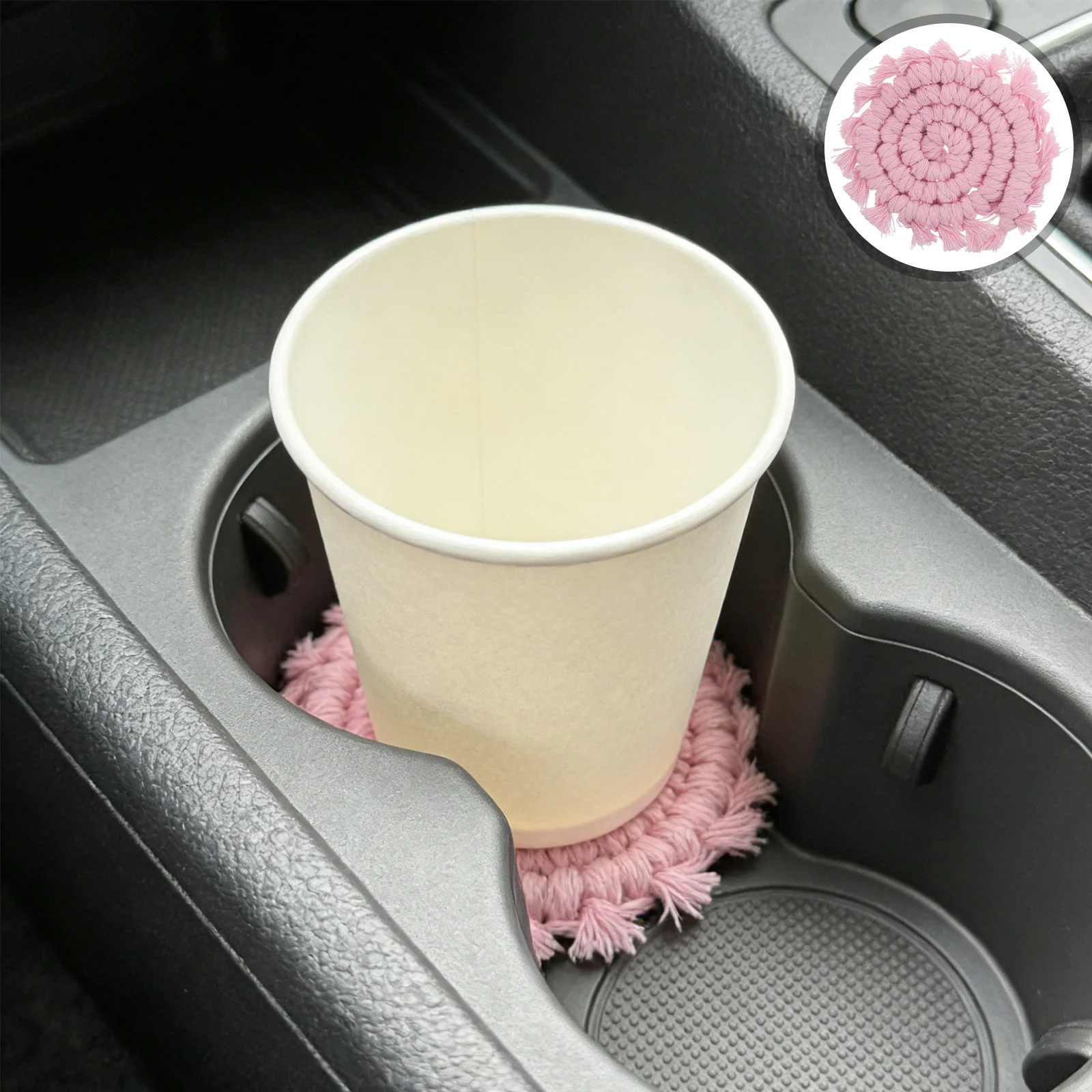 

2Pcs Car Cup Holder Pads - 2.7 Inch Washable Non-Slip Drink Mat for Auto Interior - Cup Holder Protector for Vehicle Accessories