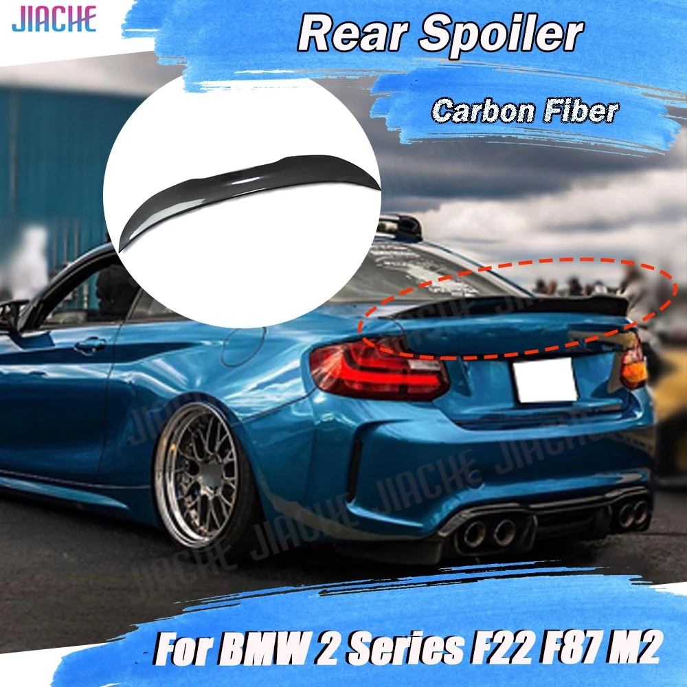 

High Quality Carbon Fiber FRP Rear Lip Spoiler Duck Wings For BMW 2 Series F22 F87 M2 220i 228i M235i 2014-2019 Rear Boot Trunk