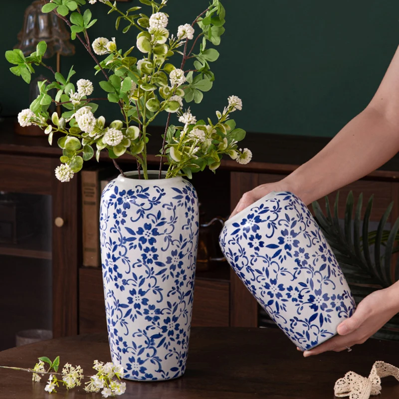 Vintage Blue And White Porcelain Ceramic Vase Creative Antique