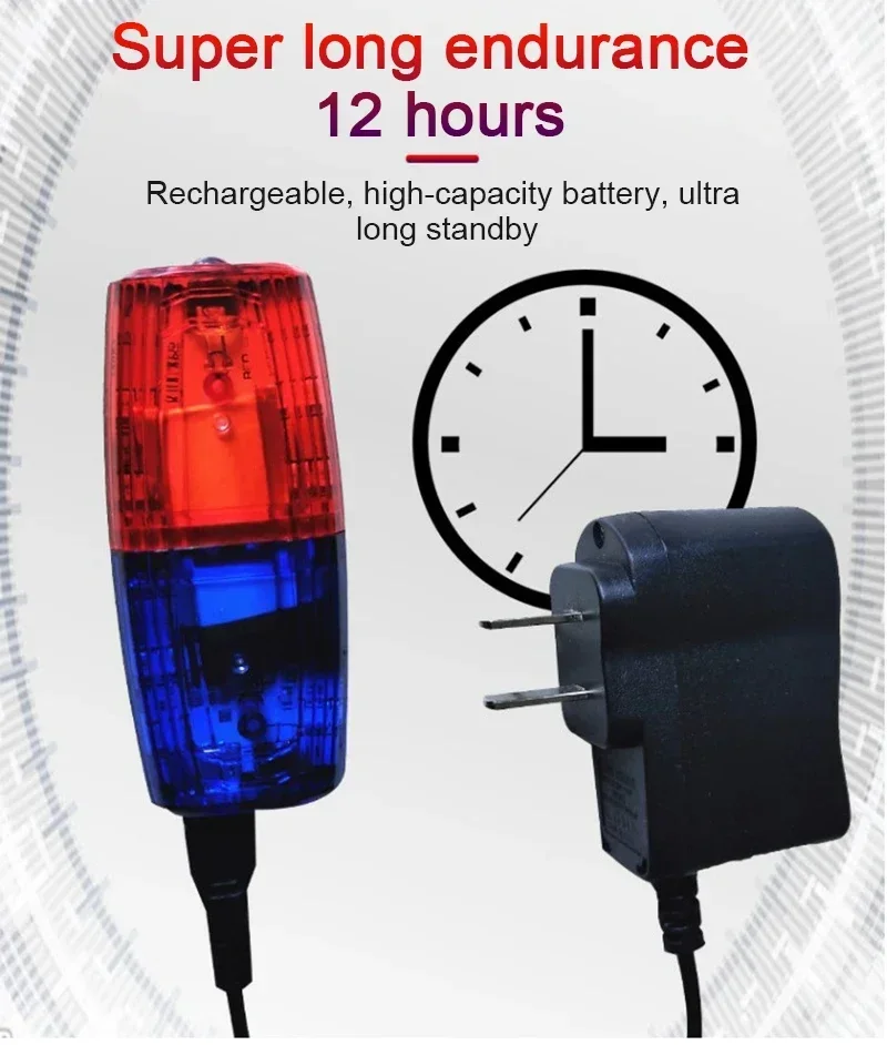 1~5Pcs LED Red Blue Caution Emergency Police Light Flashing Shoulder Lamp USB Rechargeable Shoulder Warning Safety Torch Light