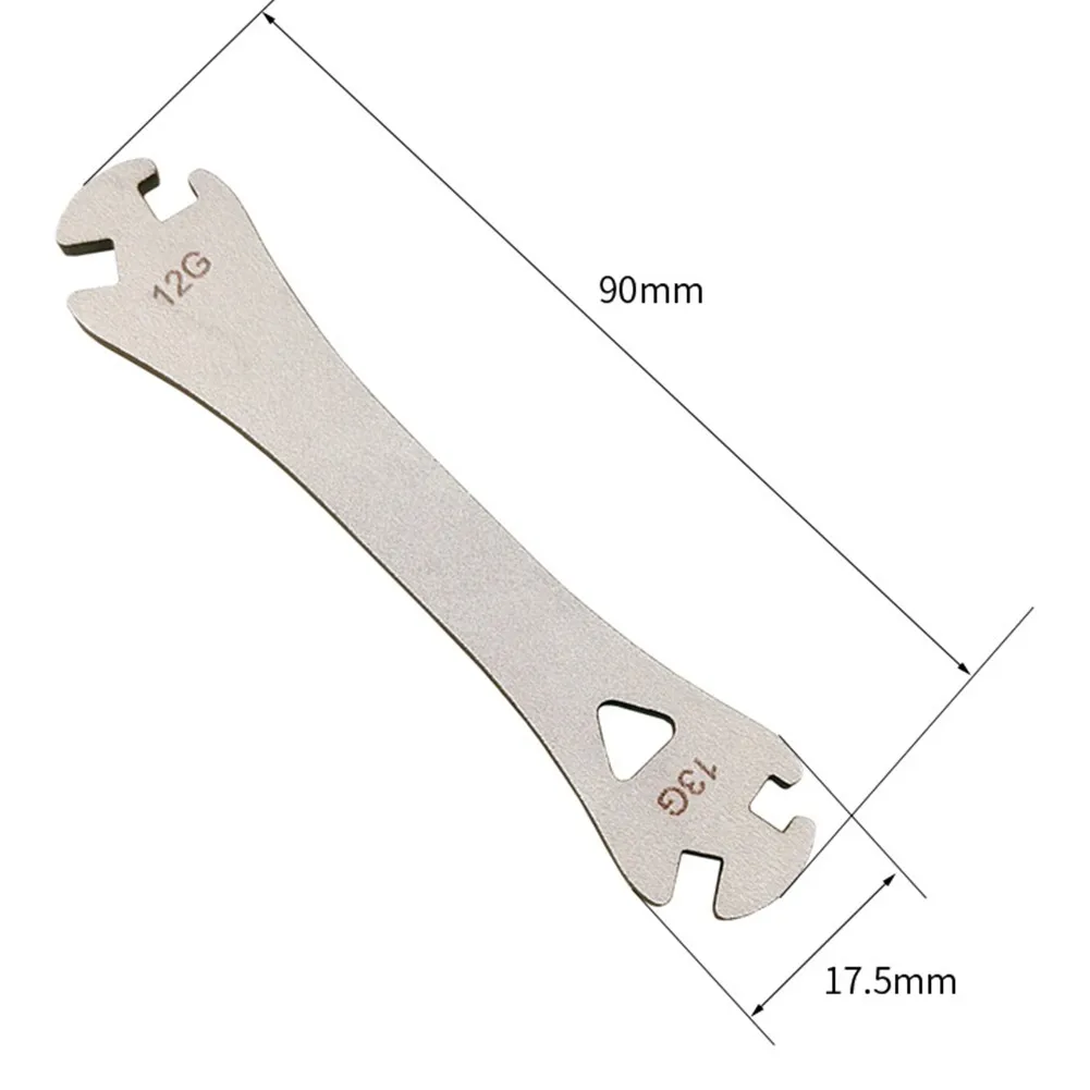 Heavy Duty Mountain Road Bike Bicycle Spoke Wrench Tool 12G/13G Steel Material Silver Color Practical and Compact