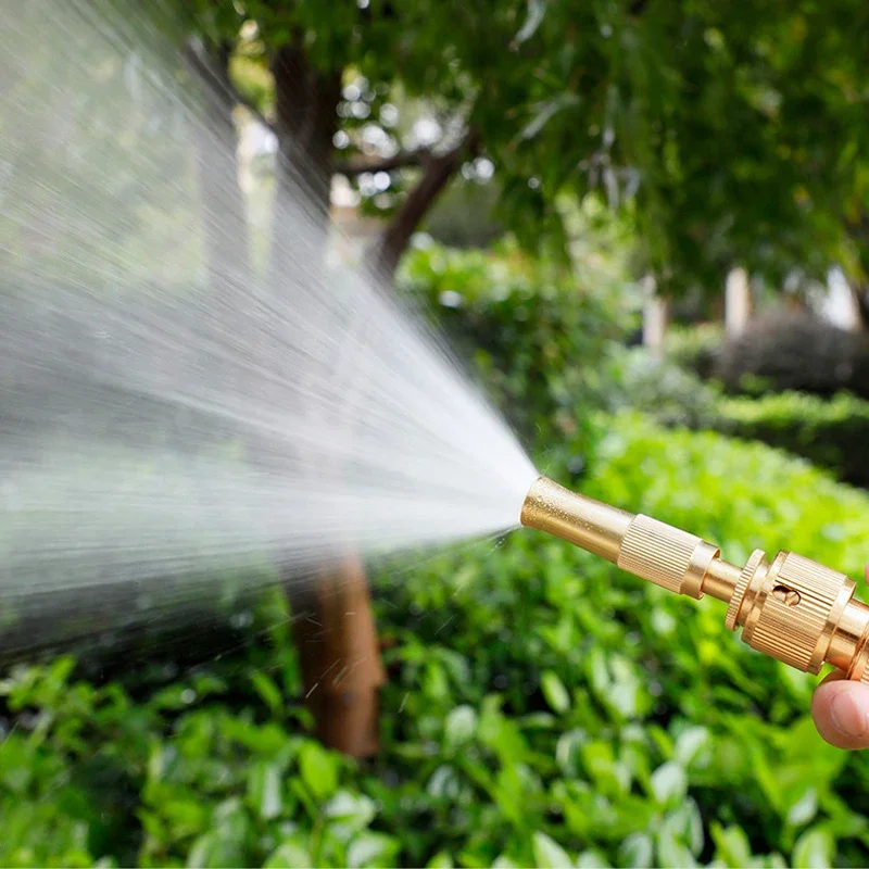 Irrigatore ad alta pressione in ottone pistola a spruzzo per irrigazione da giardinaggio regolabile connettore rapido ugello per pistola ad acqua