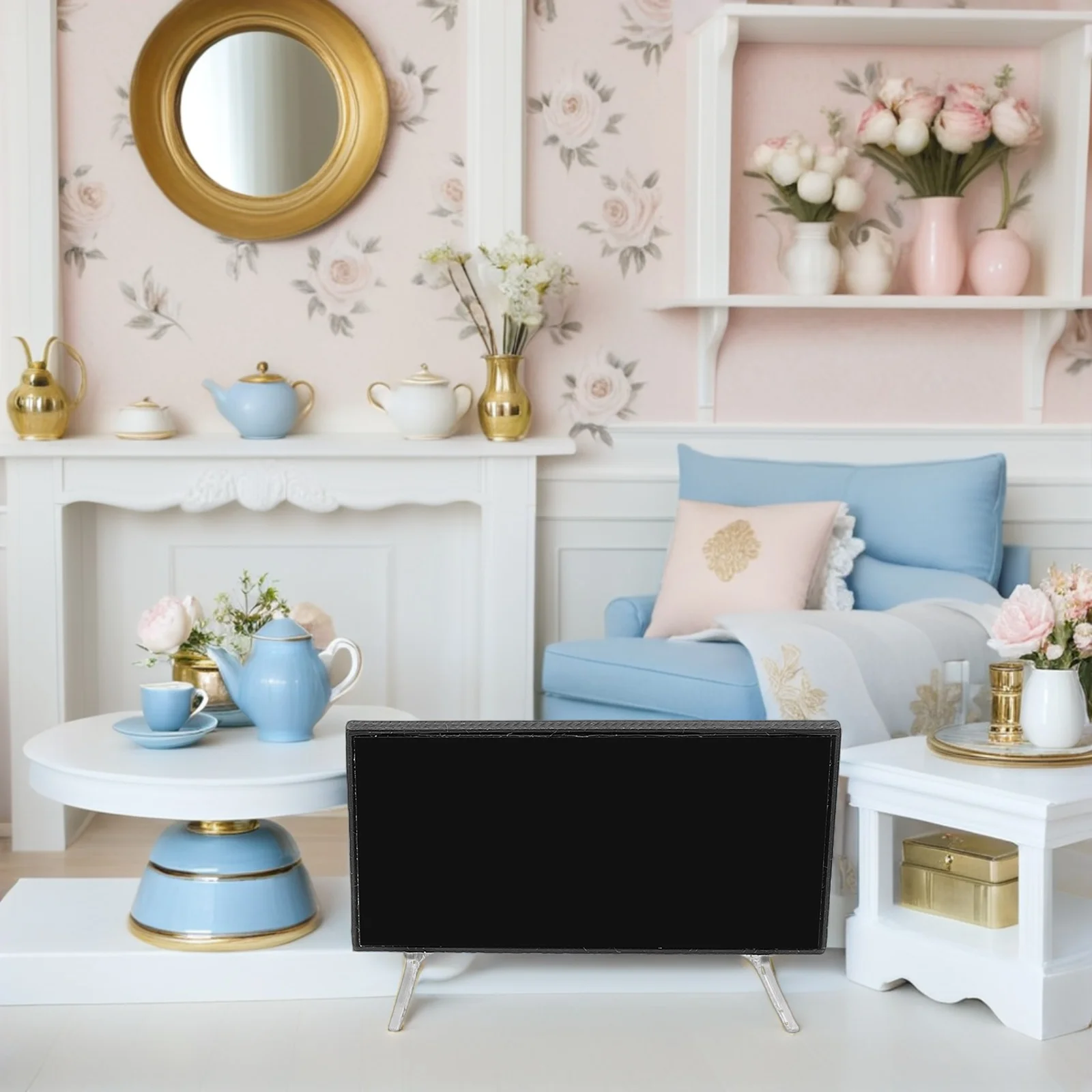 

4 PCS Dollhouse Television Accessory Scenic Supplies Living Room Decor PLA Miniature Simulation Accessories