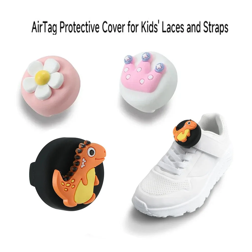 AirTag Holder Case for Kid Shoelaces & Straps Waterproof Silicone GPS Tracker Accessories for Toddler Child's Shoes Shoestring