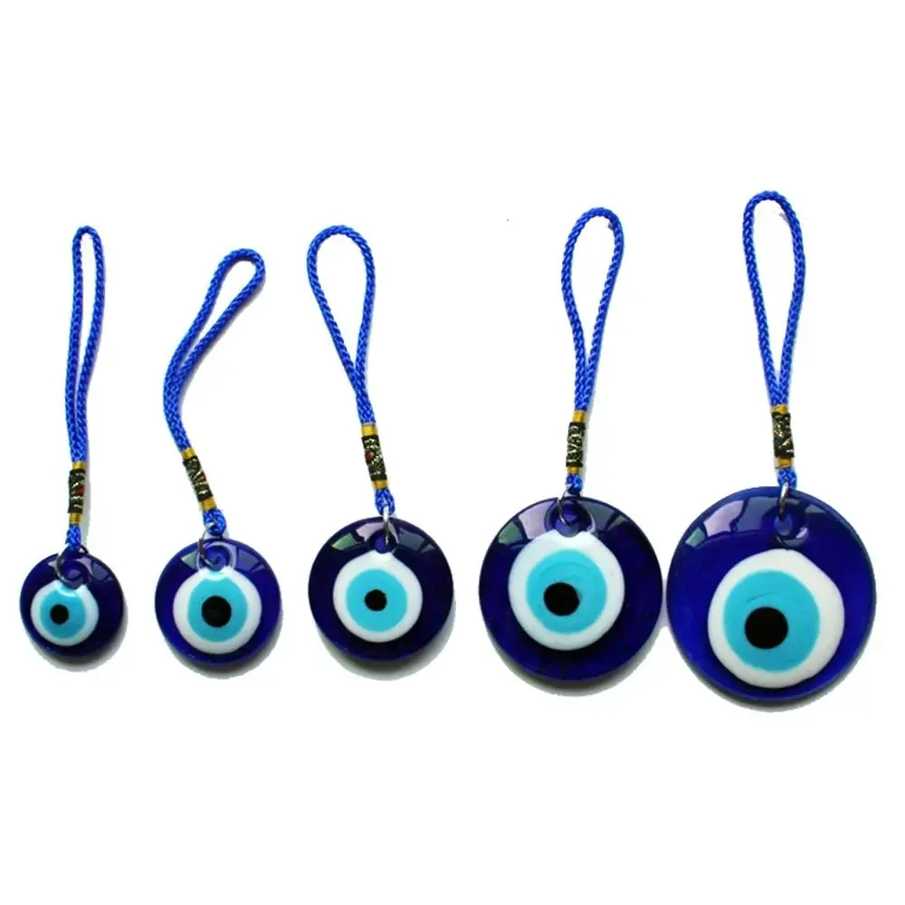 New Blue Eye Lucky Eye Keychain Glass Bead Hand of Fatima Lucky Eye Pendant Transparent Turkey Car Hanging Charm Couple Gifts