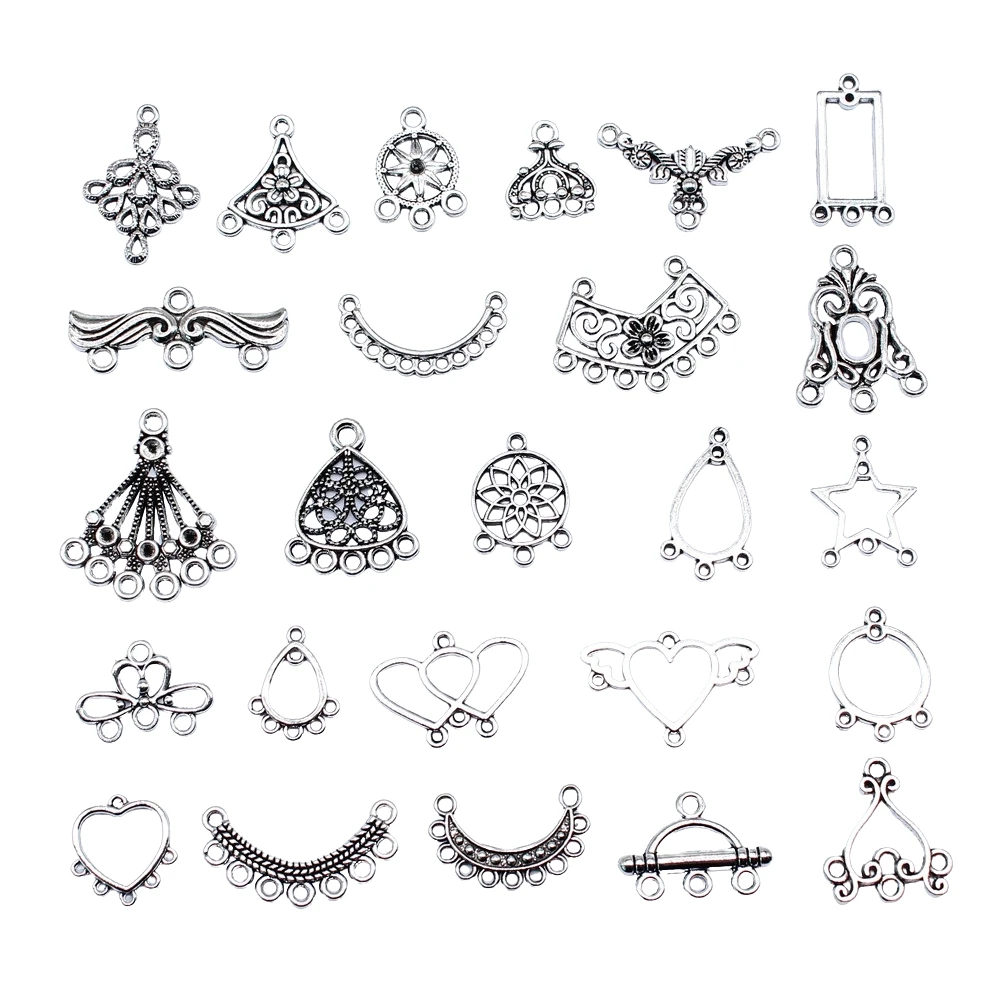 20pcs Earring Connector Charms Porous Connector Pendants Handmade Vintage For DIY Jewelry Necklace Earrings Making Finding