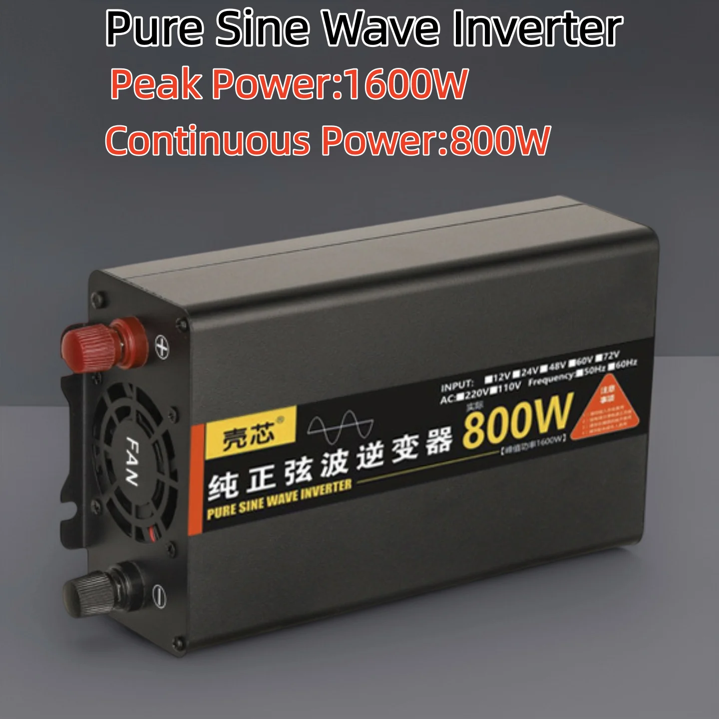 800W 1600W Inverter 12V 24V 48V 60V 72V To AC 110V 120V 220V Pure Sine Wave 50Hz 60Hz Car Power Inverter Frequency Converter