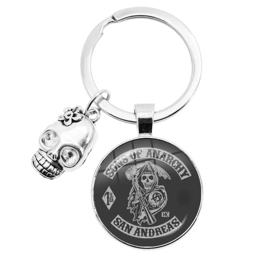 Freedom Symbol Sons of Anarchy Key Chain Rock Punk Keyring Vest Cosplay Purse Bag Skeleton Accessories Keychains