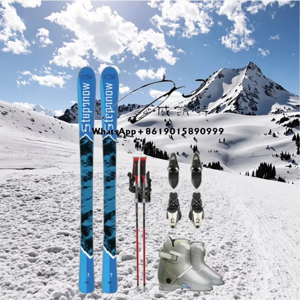 

New Adult Beginners Sport Ski Board Set Double Ski Board Equipment with Winter Snowgear and Shoes for Novices