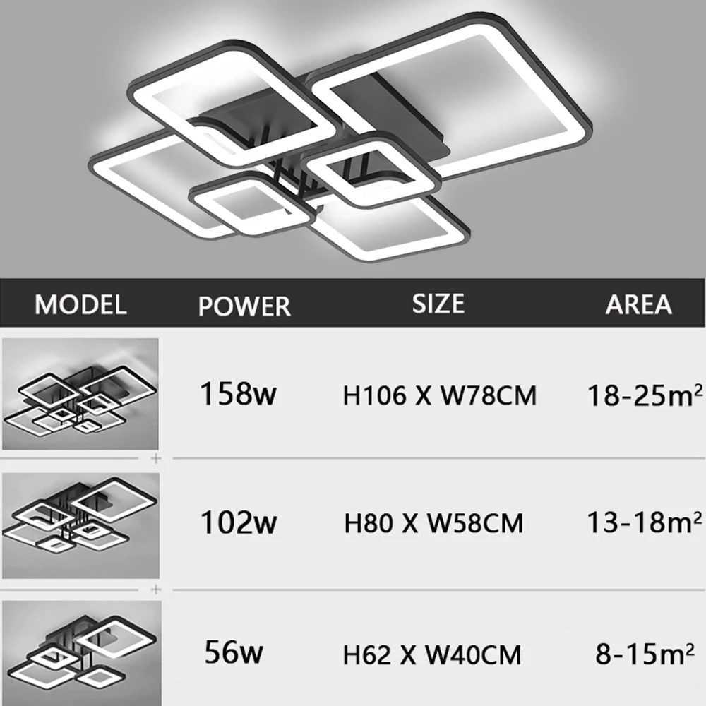 Modern New LED Minimalist Chandelier Geometric Design With Memory Function Light Support RC For Living Room Bedroom Ceiling Lamp