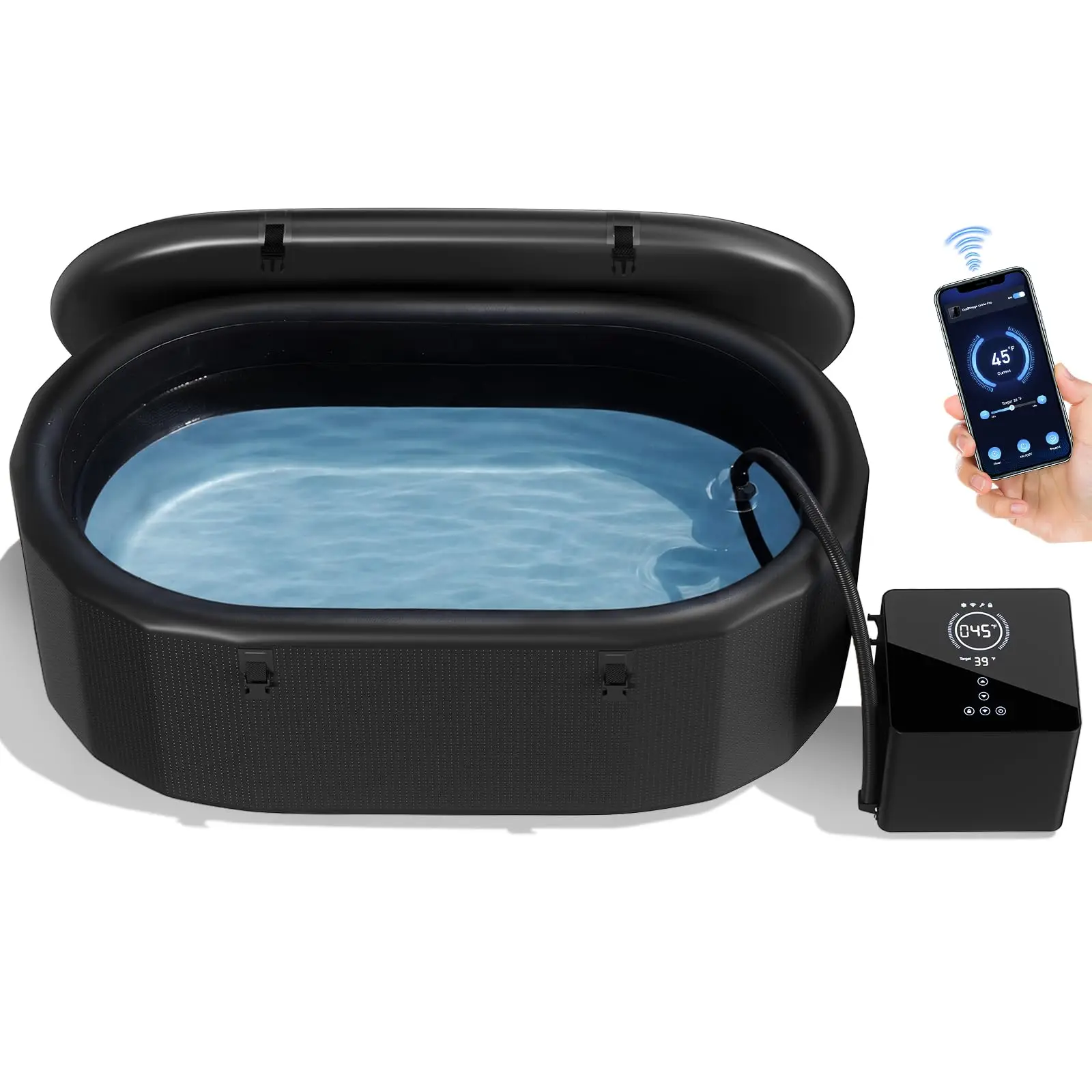 Ice Bath Chiller & Cold Plunge Tub Bundle, 216Gal XXL Ice Bath Tub, 1/2HP Drop-In Cold Plunge Chiller, WiFi App &