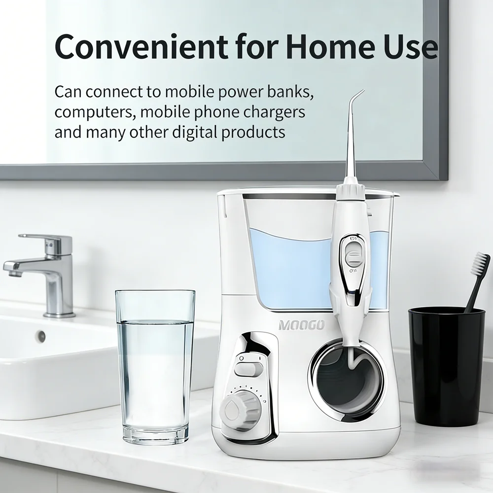 

Home Oral Care Spa Water Flosser, Tabletop 10-Mode Dental Irrigator with 5 Nozzles, Professional Dental Water Jet for Family Use