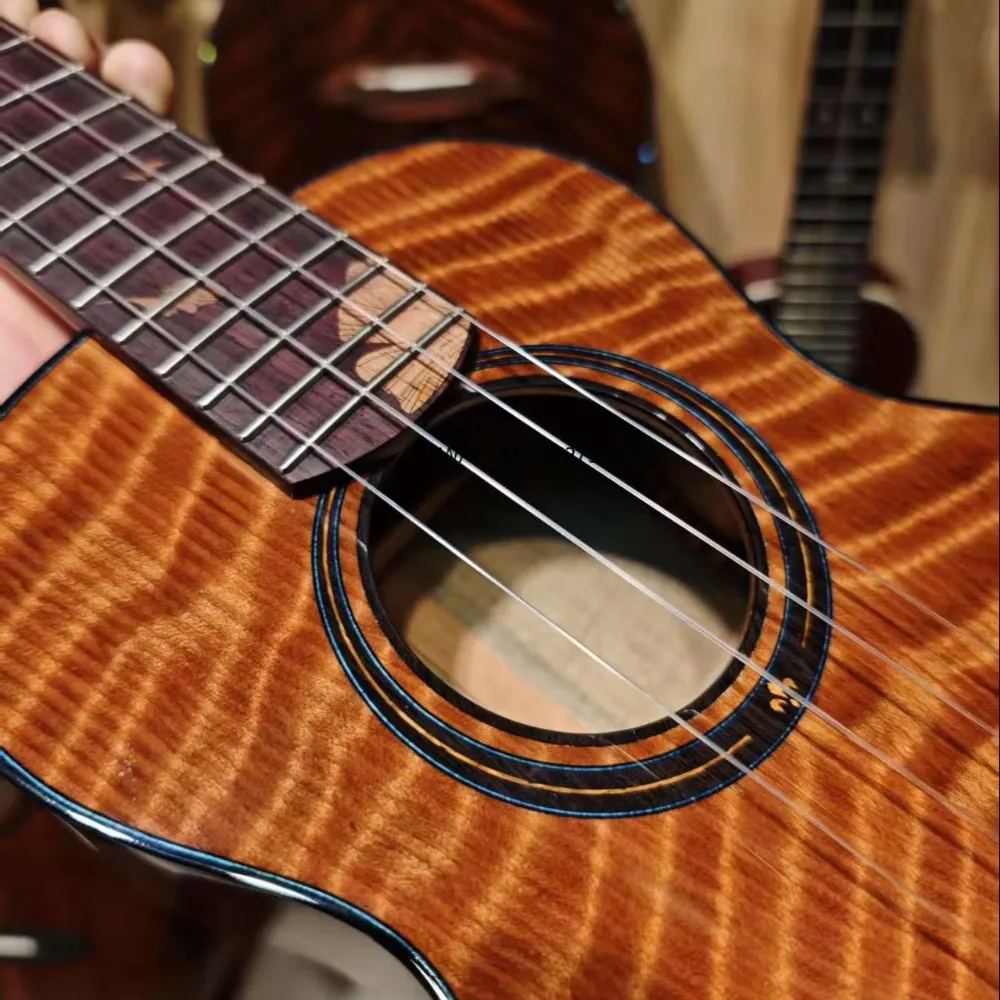 

High Quality 23 Inch Custom Tenor Ukulele Handmade All-Solid with Ebony Fingerboard and Rosewood Matt Acoustic Nylon Guitar
