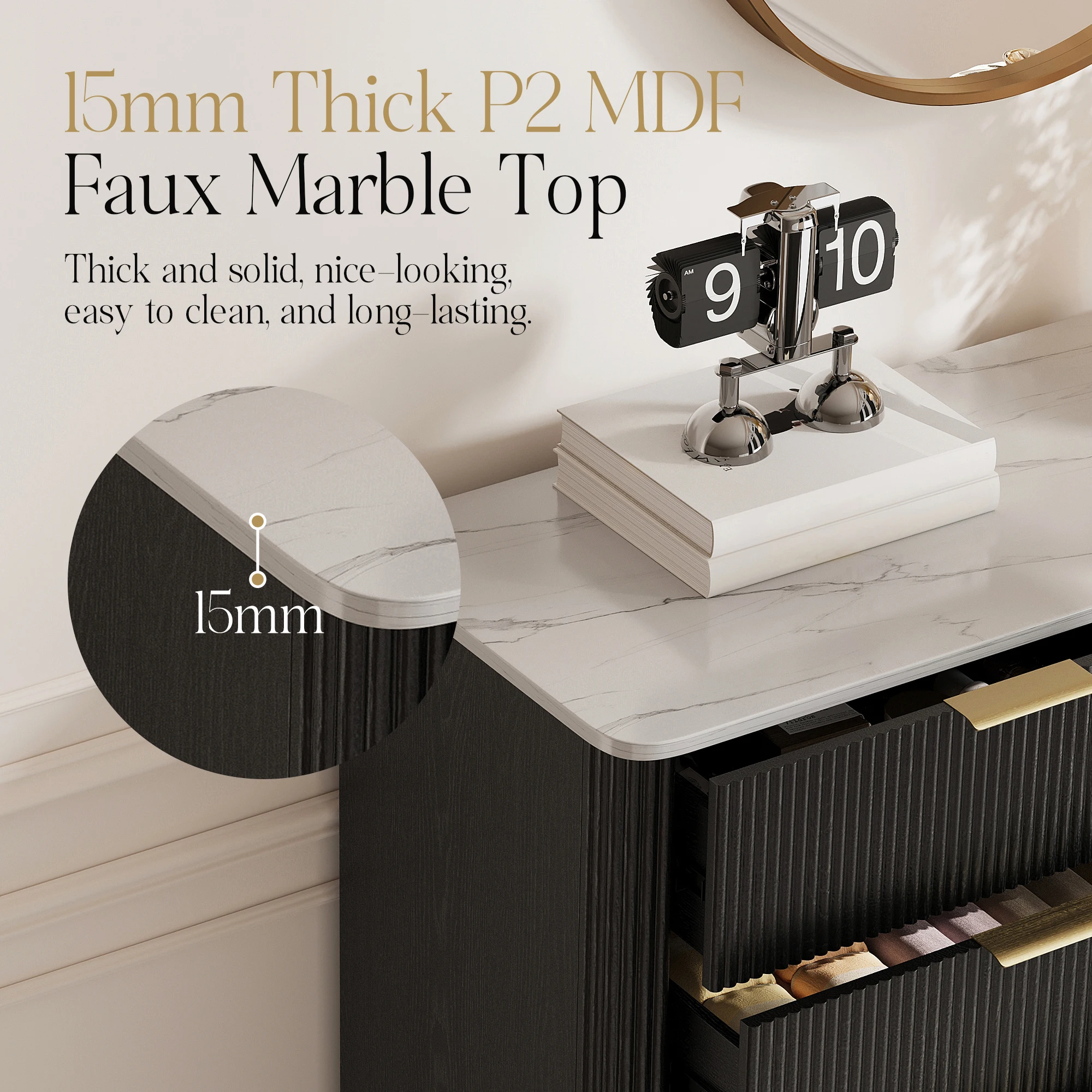 خزانة مخددة 39.3 بوصة مع خزانة طويلة للتخزين لغرفة النوم 10 أدراج خزانة مزرعة منتصف القرن لغرفة المعيشة وغرفة النوم