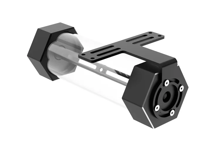 مبرد مياه الكمبيوتر من FREEZEMOD خزان مياه أكريليك مع فتحات جانبية سداسية معدنية قابلة للتعديل عند تفريغ الفقاعات الزاوية / BL-LBX #6