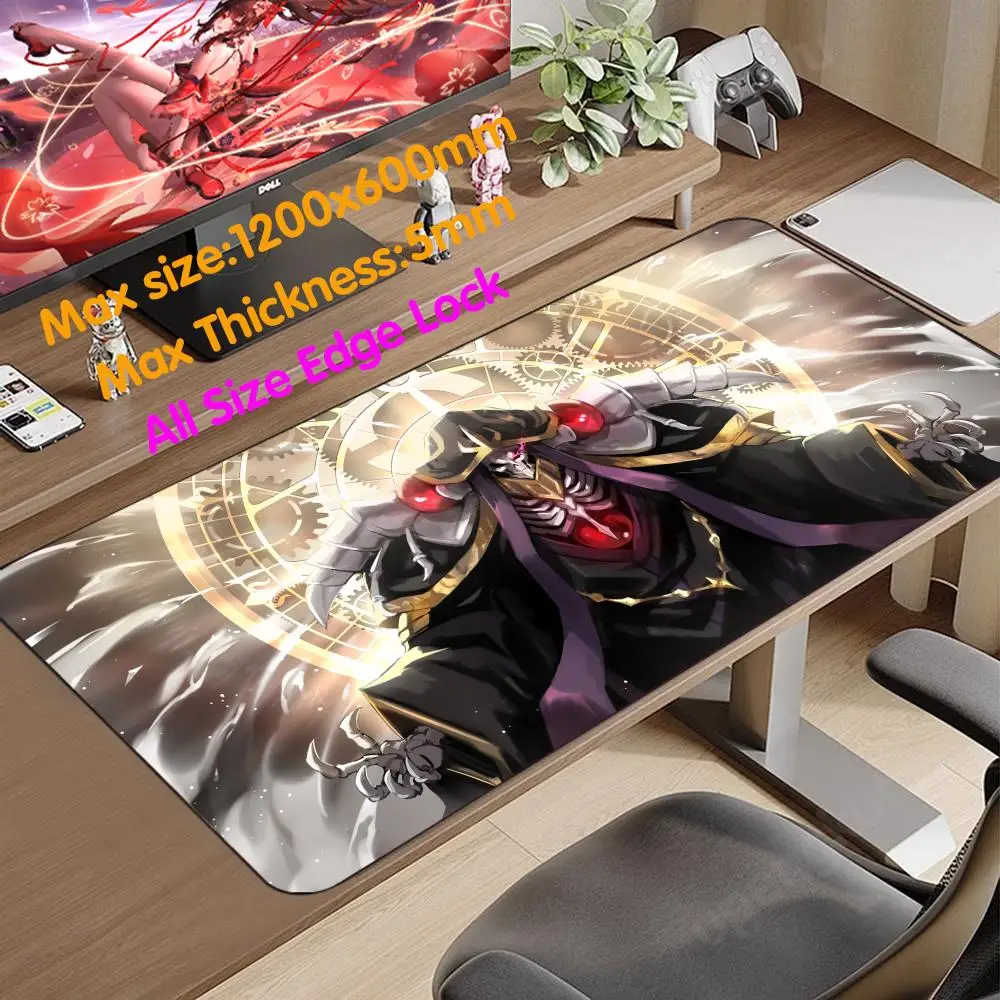 O_Overlord Mouse Pad 1200x600 Mouse Pad Thicking Super Big Large All Size Edgelock Rubber Mouse Mat Desk Cartoon Large Game Pad