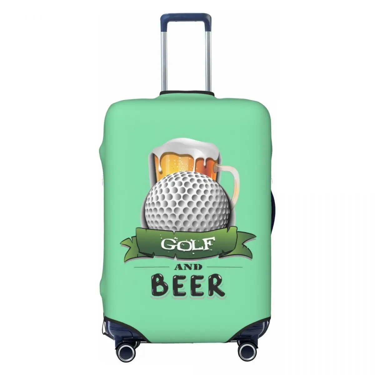 

Custom Fashion Golf Ball And Beer Luggage Cover Protector Dust Proof Travel Suitcase Covers