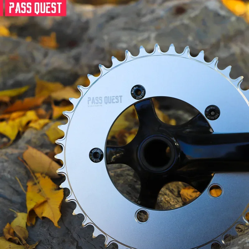 PASS QUEST 110BCD Five Claws AERO Narrow Wide Chainring 38-58T  Silver for Road and Foldable Bike Chain wheel