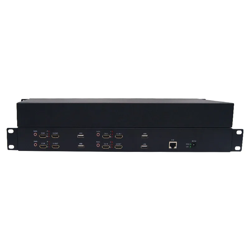 4 Channel 1080P 60Hz HDMI KVM to RJ45 Extender with Loopout USB up to 100m/328ft