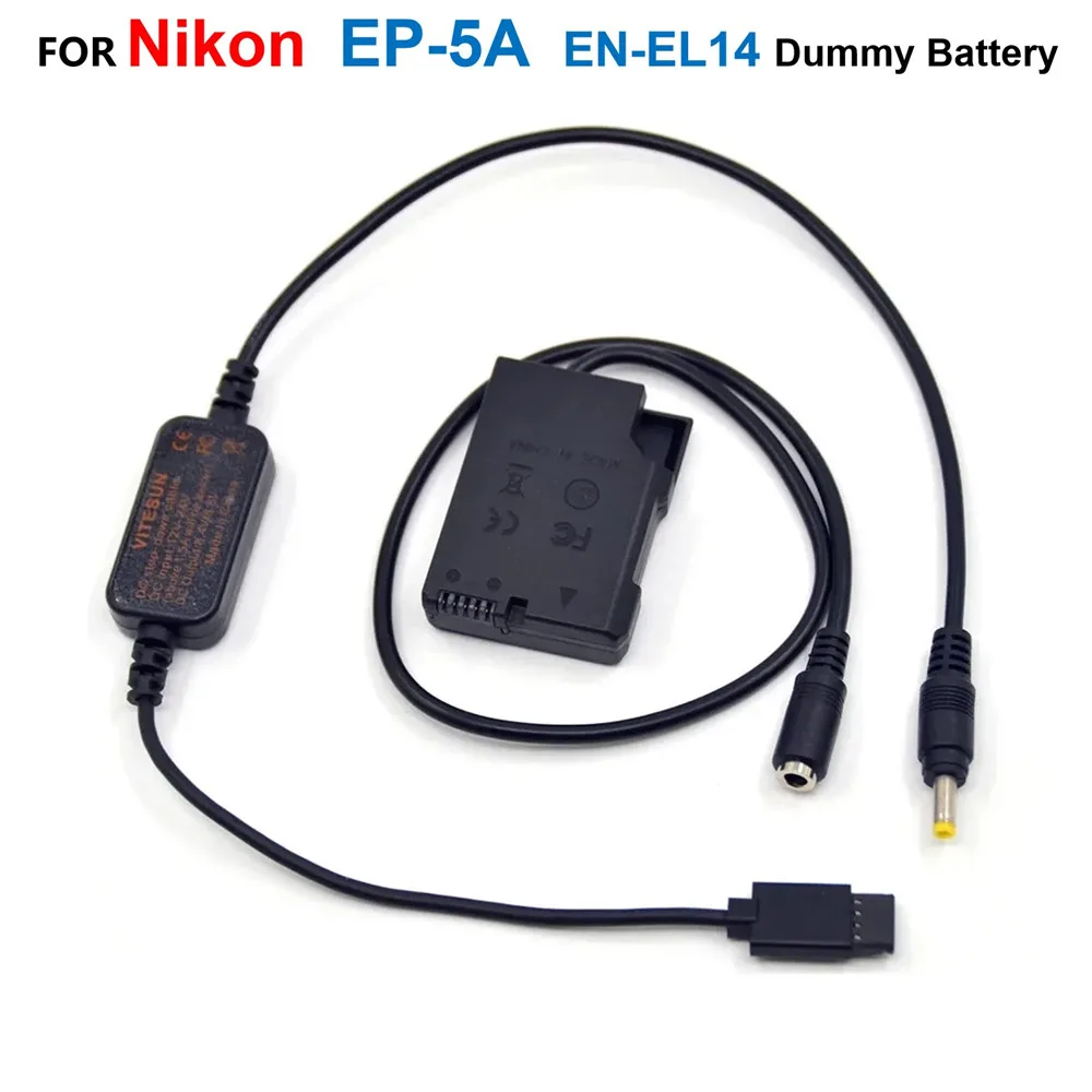 

EP-5A EN-EL14 Dummy Battery Fit DJI Ronin-S To Supply PowerAdapter Cable For Nikon P7000 P7800 D5500 D5600 D3300 D5100 D5300