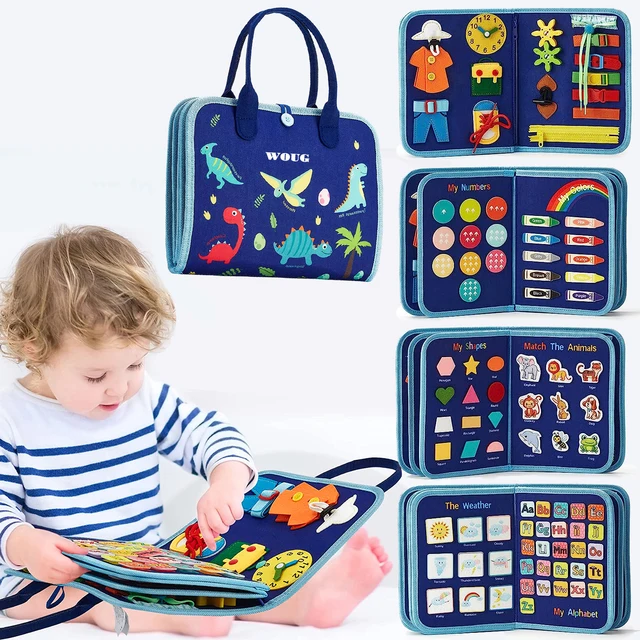 Montessori Zabawki Tablica Manipulacyjna dla Niemowląt Sensoryczna Tablica Rozwojowa Motoryki, Edukacyjne Zabawki Podróżne