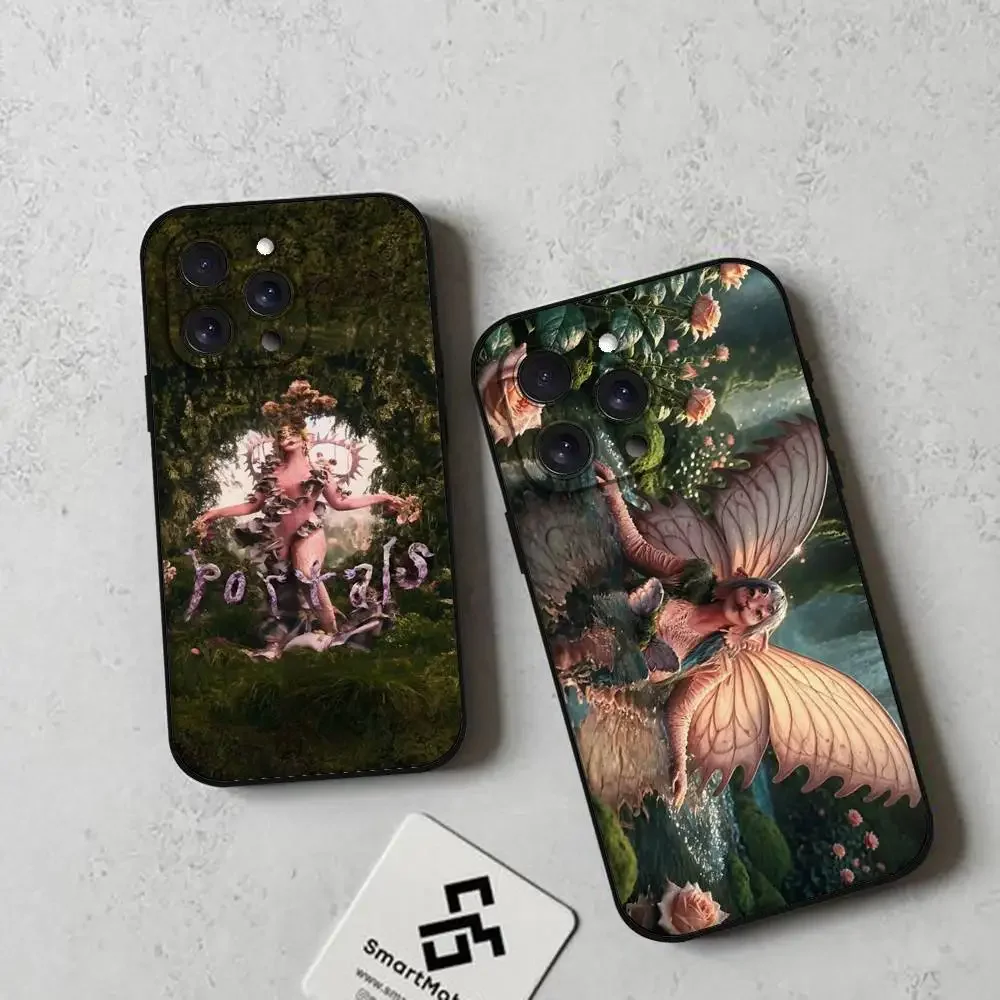 المغني ميلاني مارتينيز بوابات جراب هاتف آيفون 17 16 15 14 13 12 11 برو ماكس زائد حافظة صغيرة من البولي يوريثان لينة إلى الجلد ودية