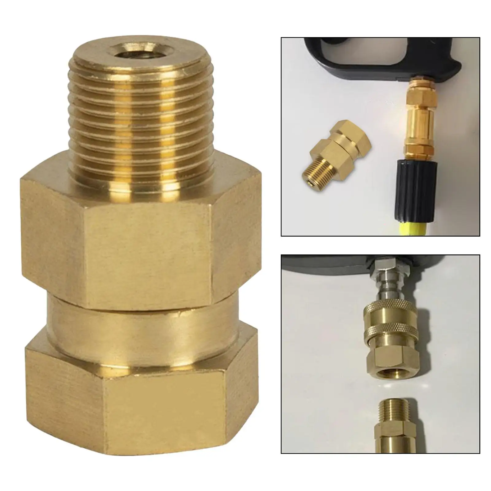 Brass Rotating Connector G3 8 High Pressure Washer Swivel Adapter Compact 16mm Coupler for Car Cleaning