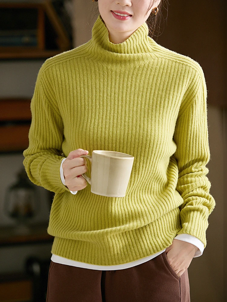 

Gujia 00% шерсть High Ne вязаная основа irt женский осенне-зимний свитер Ele Sle Long Sve Thermal Faion для женщин