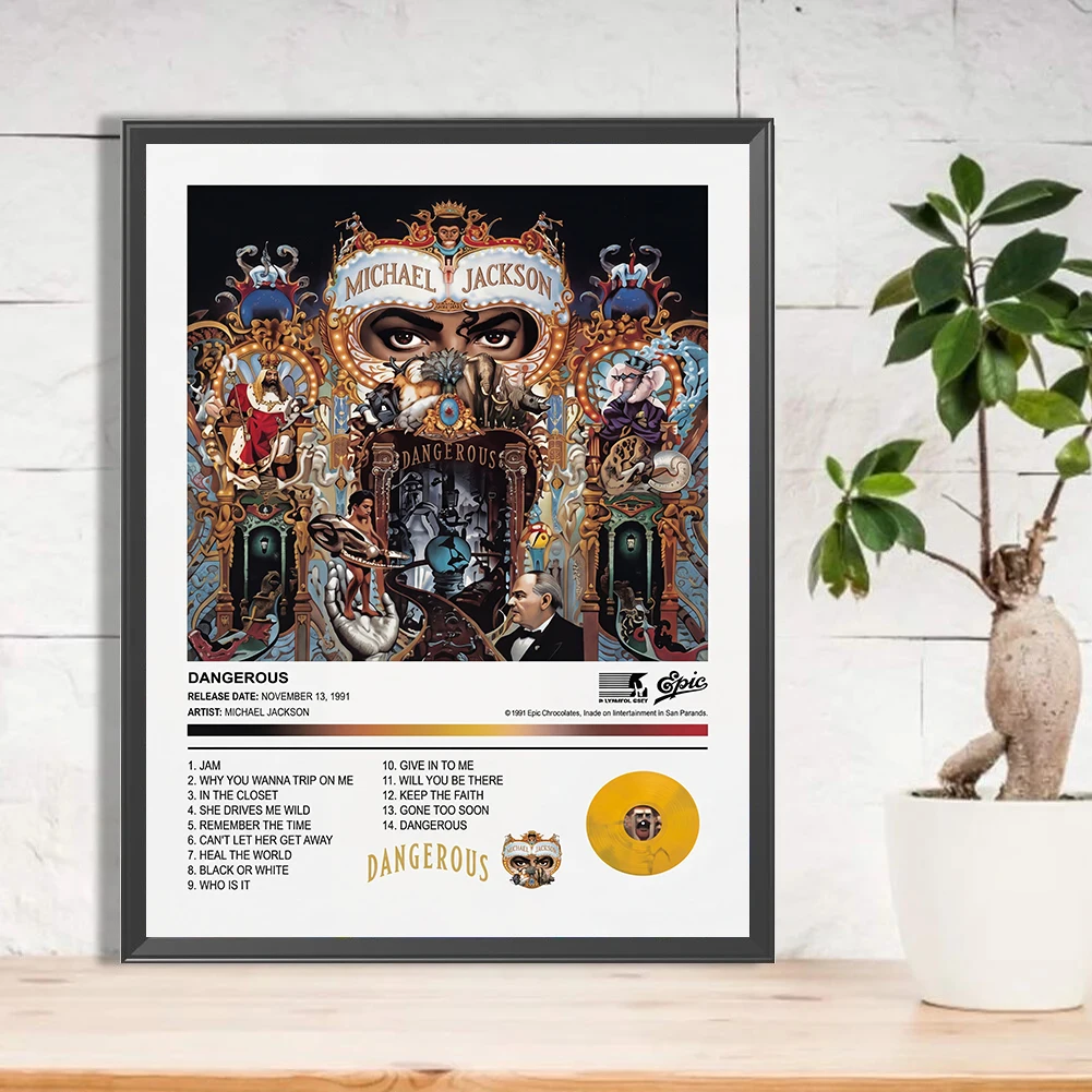 Michael Jackson Pop Singer Music Album Cover Canvas Printing Wall Paintings Home Decoration Posters