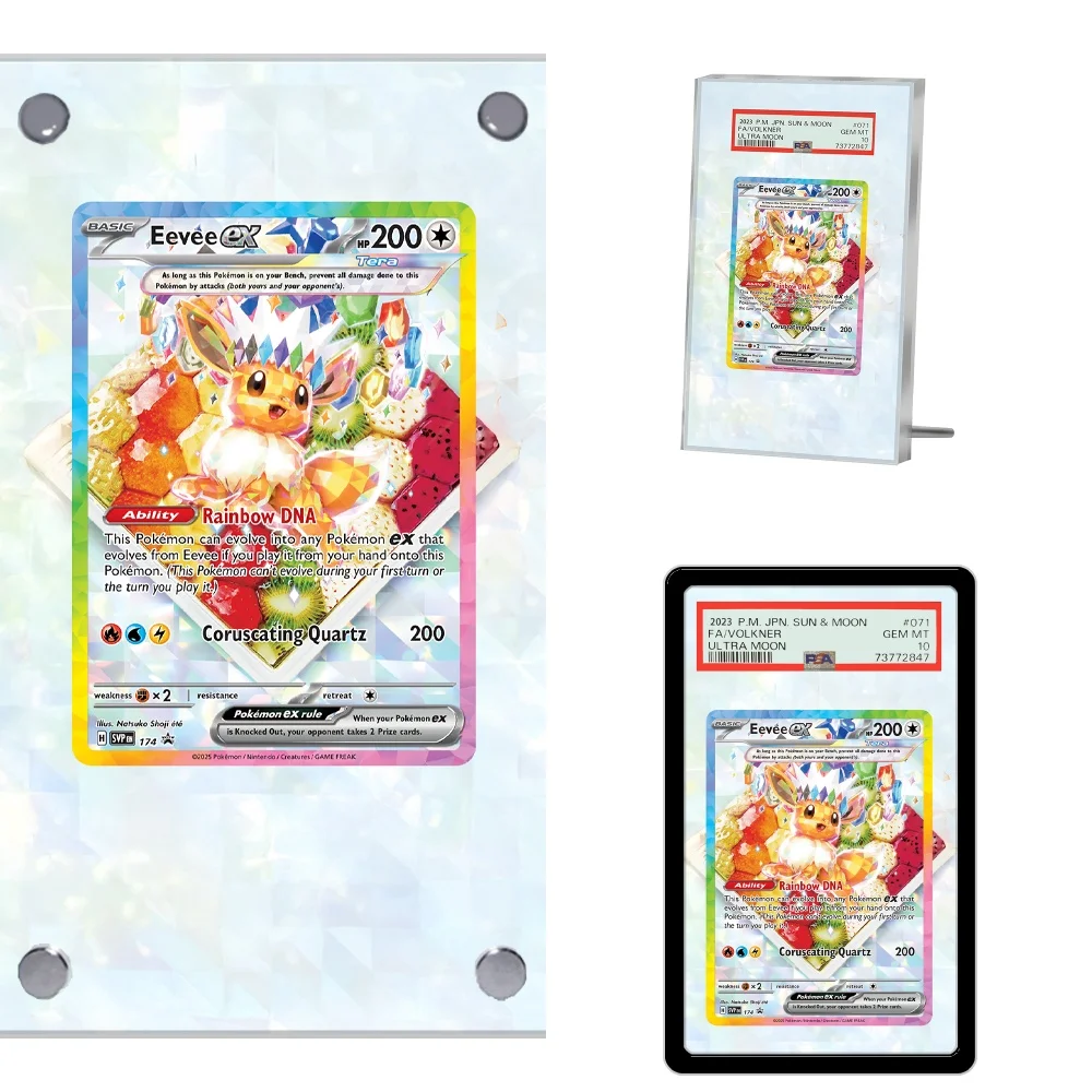 Дисплей карты покемонов PTCG Eevee ex, коллекция аниме, расширенные художественные подарки, акриловый защитный чехол, брелок T