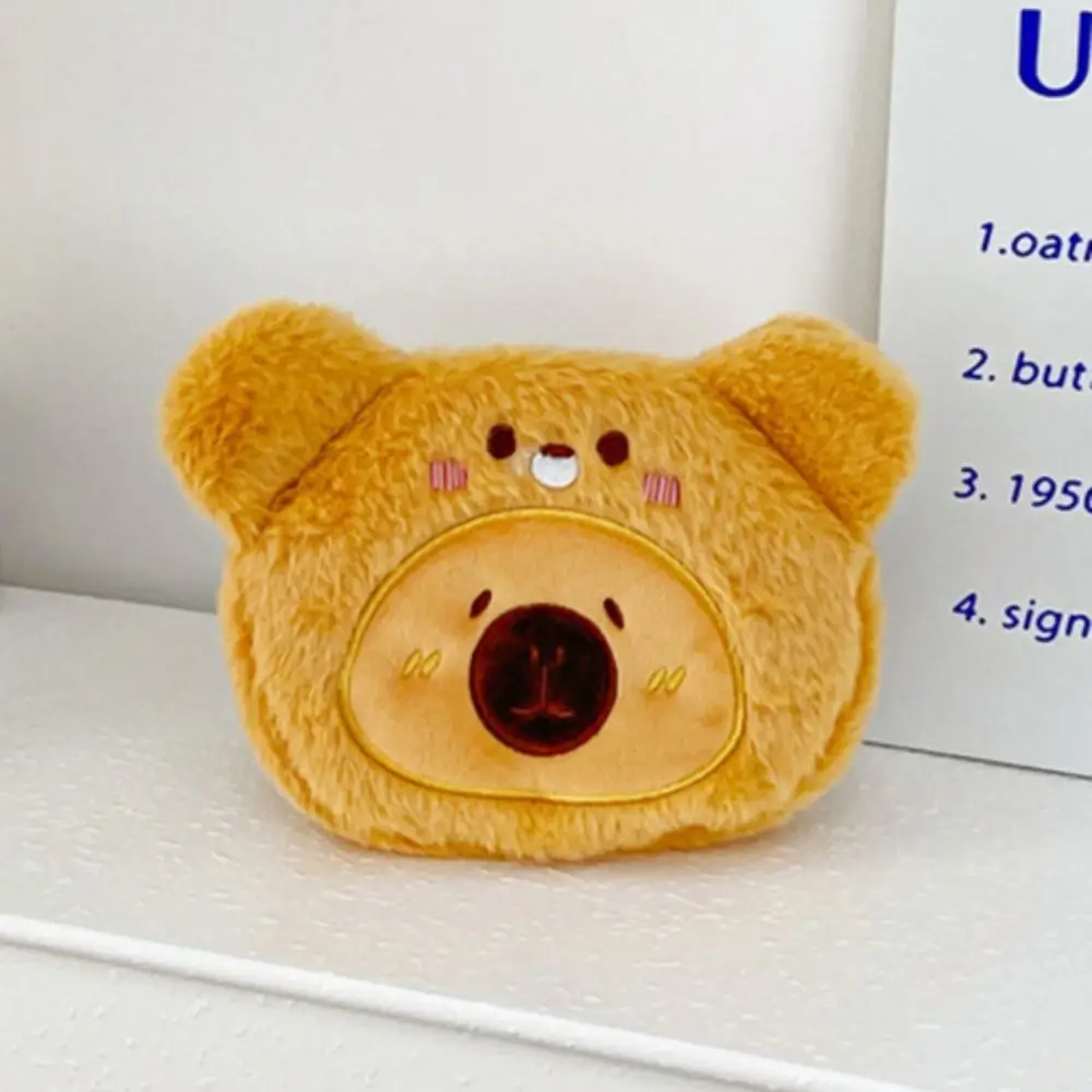 Large Capacity Capybara Shoulder Bag PP Cotton Cartoon Animal Animal Crossbody Bag Fluffy Zipper Frog Coin Purse School