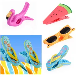 1PC Plastic Beach Towel Clips For Sunbeds Sun Lounger Animal Decorative Clothes Pegs Pins Large Size Drying Racks Retaining Clip