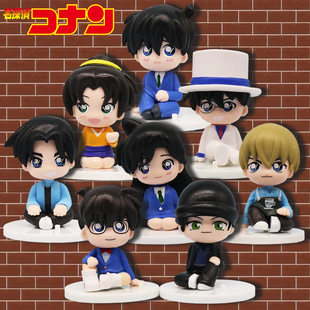 Detective Conan Leisurely Doll Sitting kawaii Edogawa Conan Kudo Shinichi Mouri Ran Hand-made Anime Ornaments Children Gift