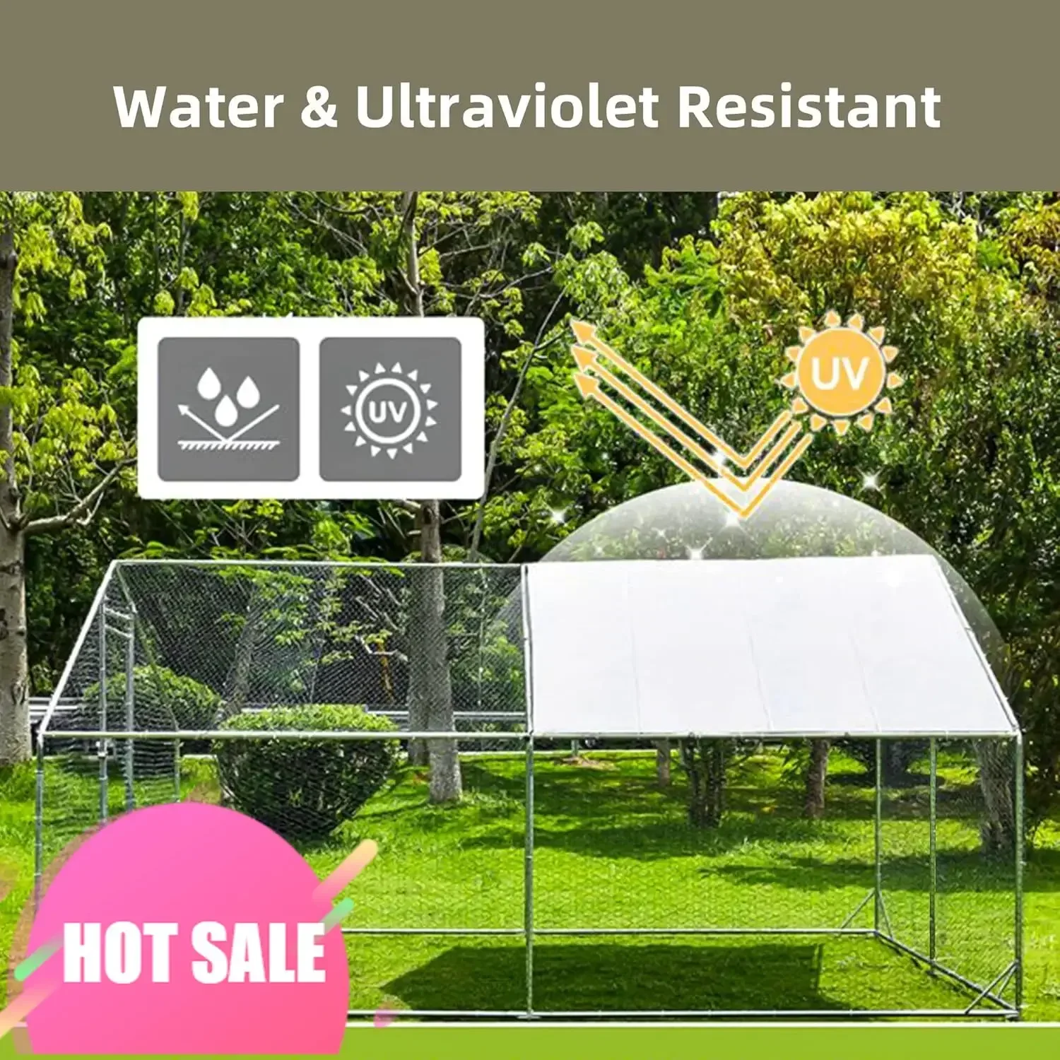 

Hot salesHigh-End Large Metal Chicken Run Walk-in Poultry Cage Spire-Shaped Chicken Coop With Waterproof And Anti-Ultraviolet Co