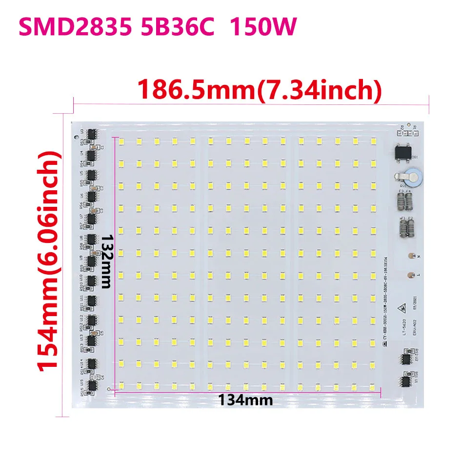 Żarówka LED 220V SMD 2835 Inteligentne światło LED IC 10W 20W 30W 50W 100W 150W 200W Do zewnętrznego reflektora Chłodna biel