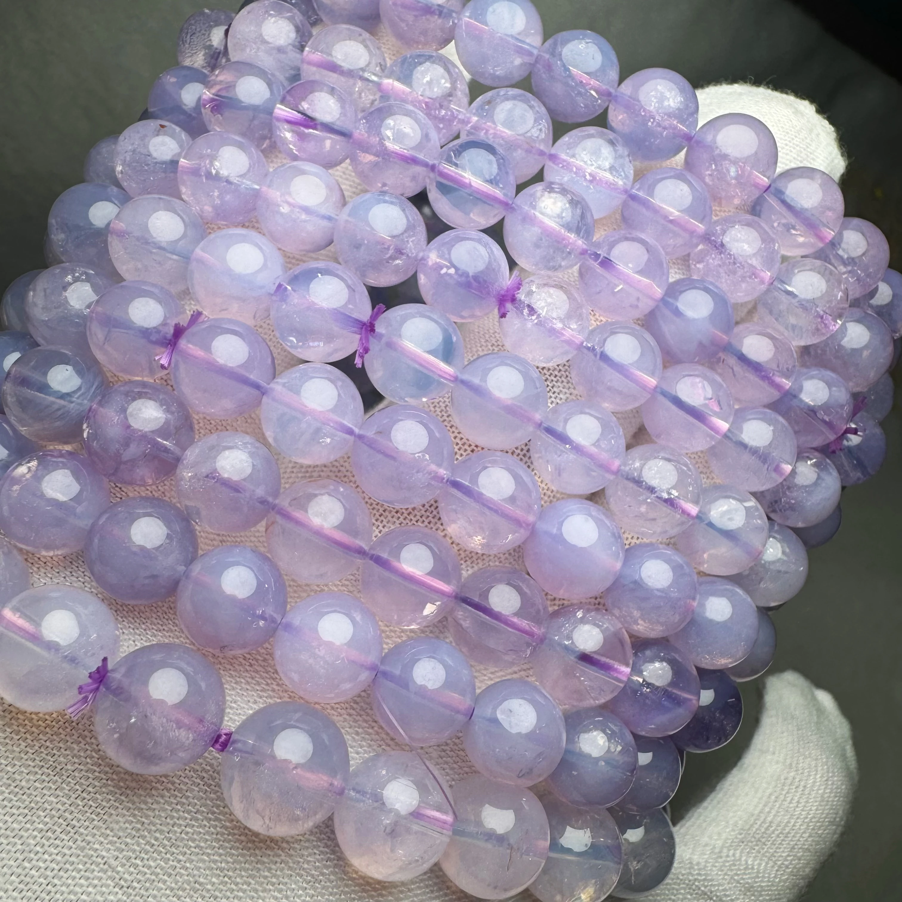 Meihan Wholesale Natural AAA Lavender Moon Quartz Smooth Round Stone Loose Beads For Jewelry Making Design DIY