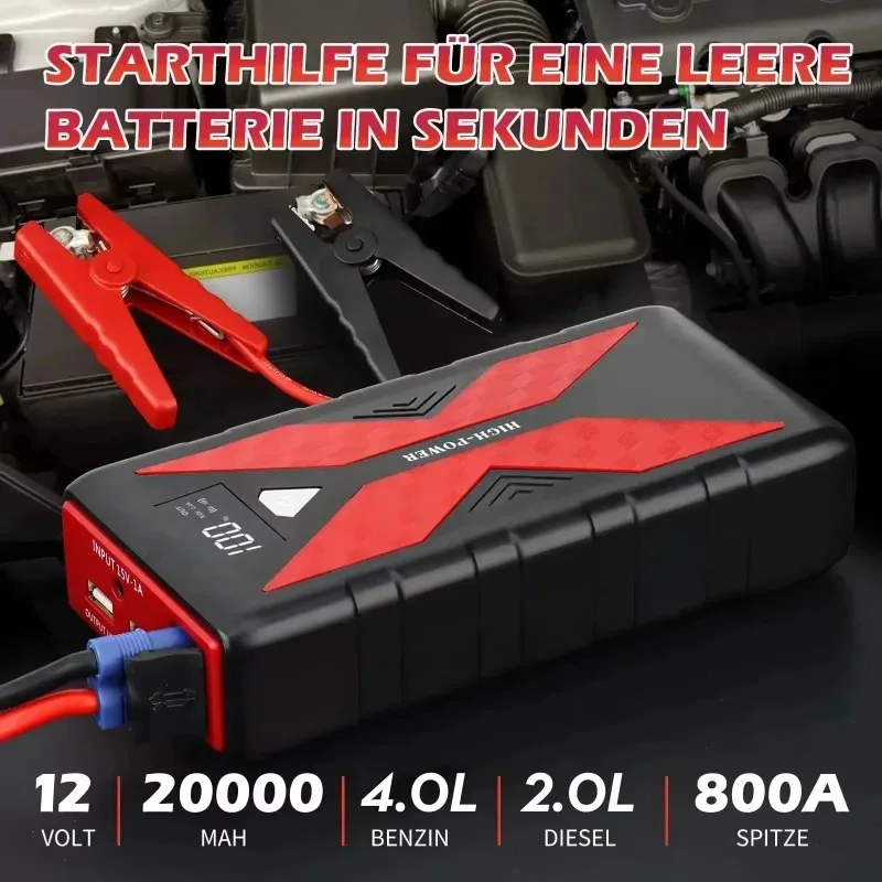 

20000 мАч 800A автомобильный стартер Power Bank X8 портативный автомобильный аккумулятор 12 В усилитель зарядное устройство пусковое устройство Car Buster Starte
