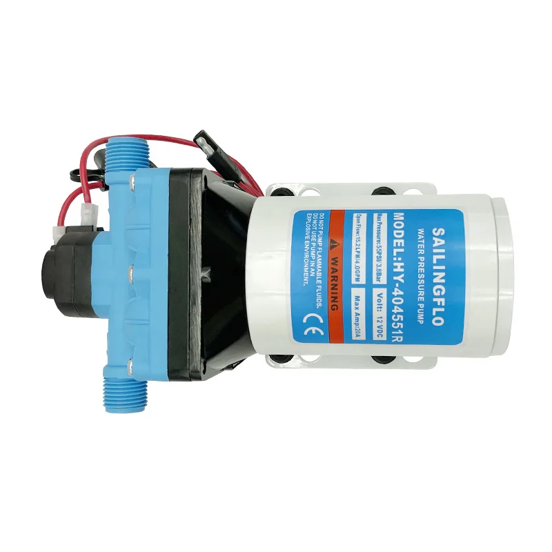 HY-404551R Diaphragm Pump 4GPM 12V DC Intermittent Duty Cycle Fresh Water Pump for RV Outdoor Camping