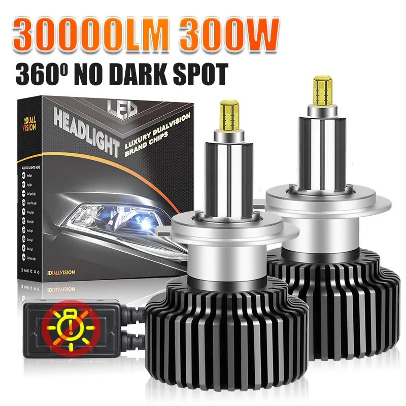 

Dualvision H7 H1 H11 360 Led Headlights 300W 30000LM CANBUS H4 9005 9006 HB3 HB4 9012 CSP LED 6000K 8000K Auto Lamp Fog Bulbs