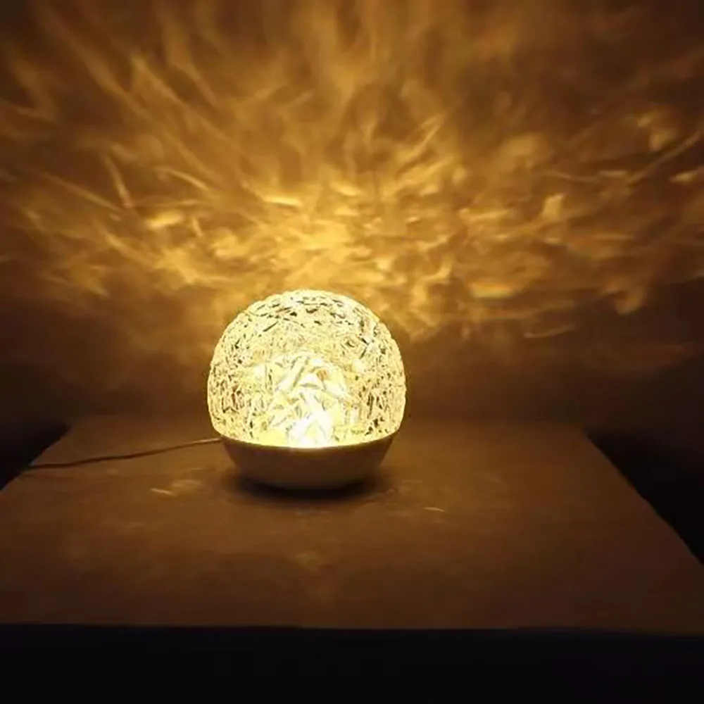 New Water Ripple Projection Lamp LED Spherical Night Light RGB Rotating Atmosphere Light for Restaurant Bedroom Decoration gift