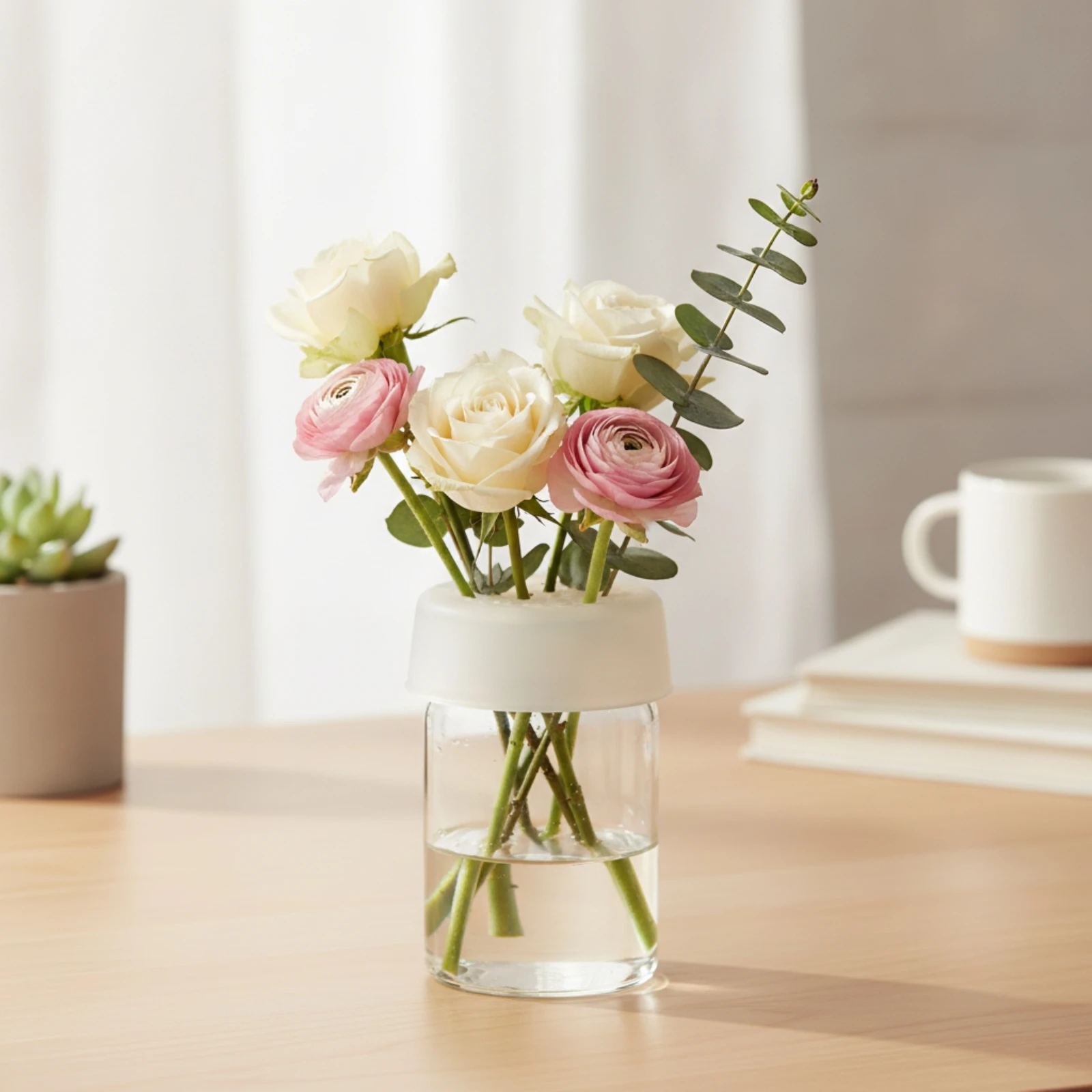 Floral Arrangement Stem Holder Clear Stem Holder with Perforated Top Floral Frog Transparent Flower Arranger Flexible