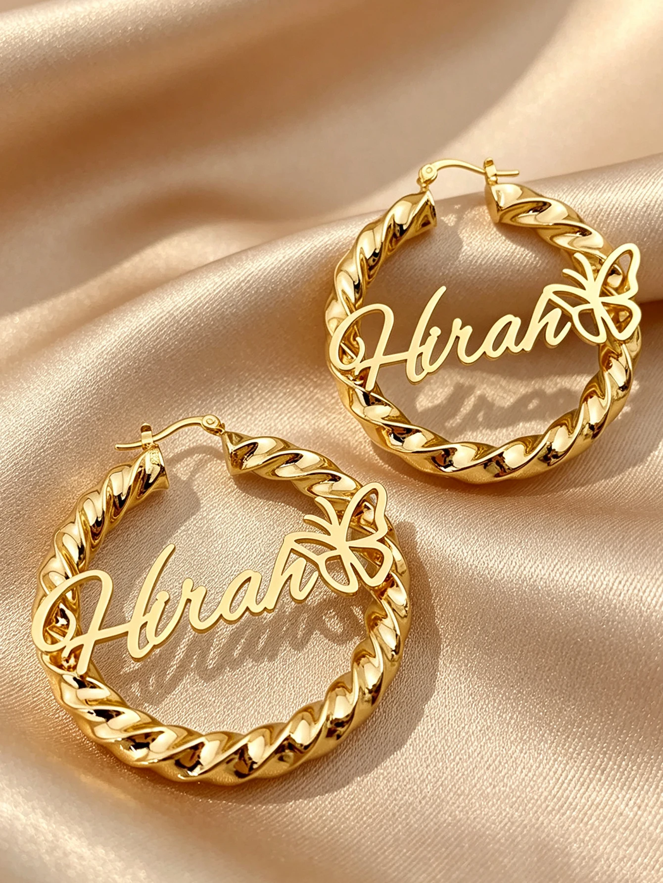 Custom Women's Name Necklace & Earring Set, 45cm