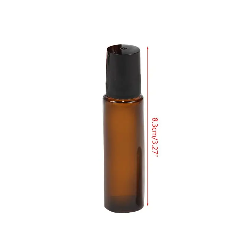 Essential Oil Roller Bottles 10ml Empty Glass Amber Roll-On Empty Container UV for Protection with Stainless Steel Balls