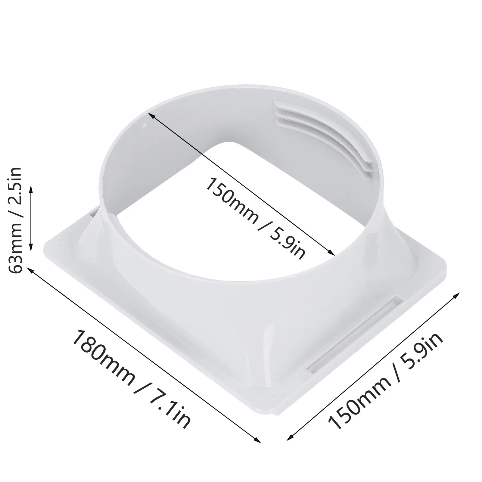 مقرنة خرطوم عادم مكيف الهواء إلى تصميم خيط عالمي مستدير موصل خرطوم قناة العادم ABS محمول للمنزل #6