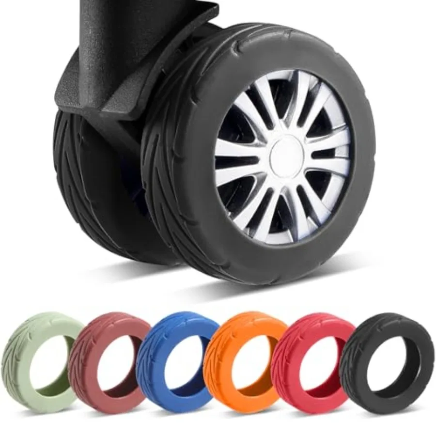 8 Pcs Upgrade Luggage Wheel Covers, Carry On Luggage Suitcases, Wear-Resistant, Anti-Noise, Silicone Wheel Protective Covers fo