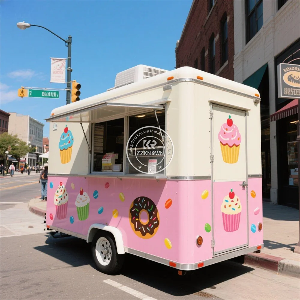 

Mobile Concession Food Truck Customized Open Kitchen Ice Cream Coffee Cart Design Modern Food Trailer With Fully Equipped