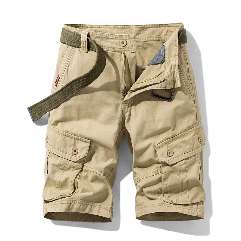 

High Quality Men Cotton 100% Cargo Shorts New Summer Man Multi Pockets Casual Shorts Jogger Sportswear Pants Male Shorts Pants