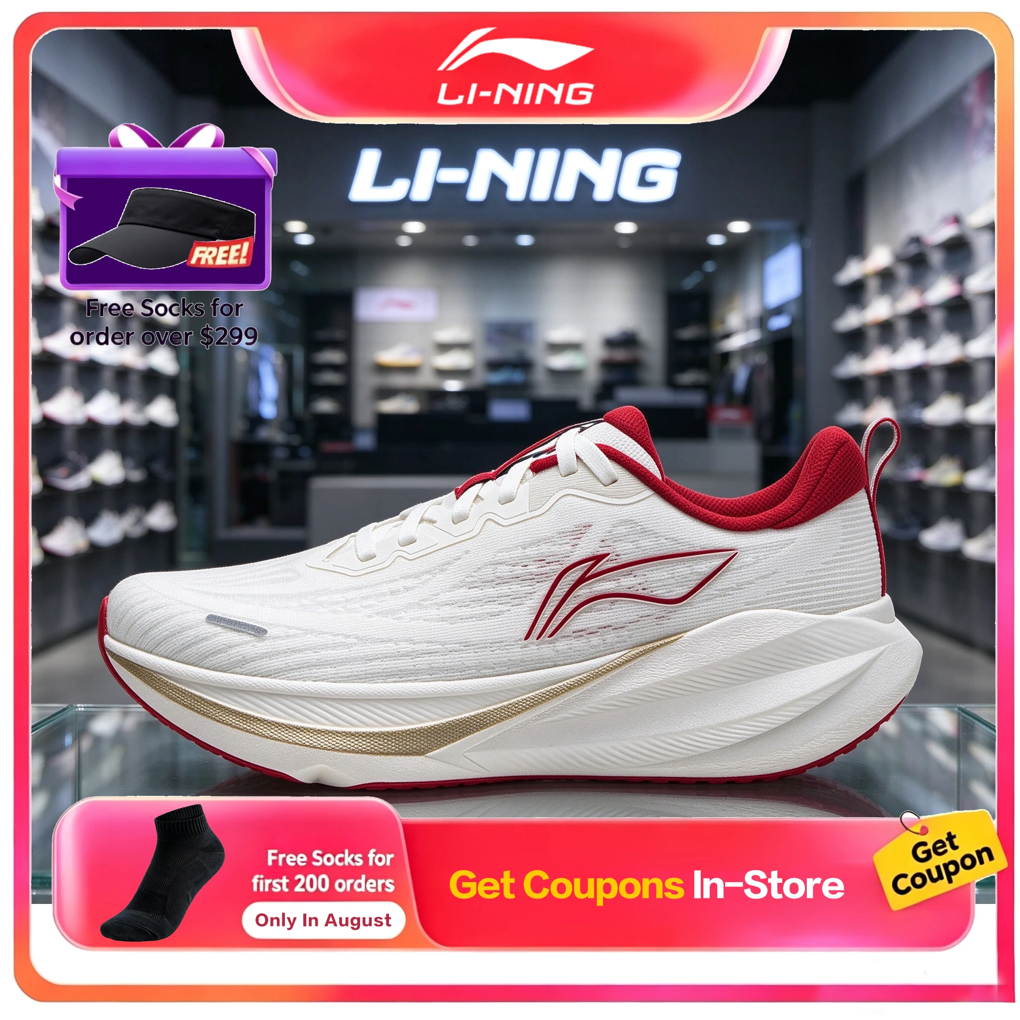 Li Ning Wu Yue 4 Womens Running Shoes Official Cushioning Fall Breathable Lightweight Soft Rope Sneakers