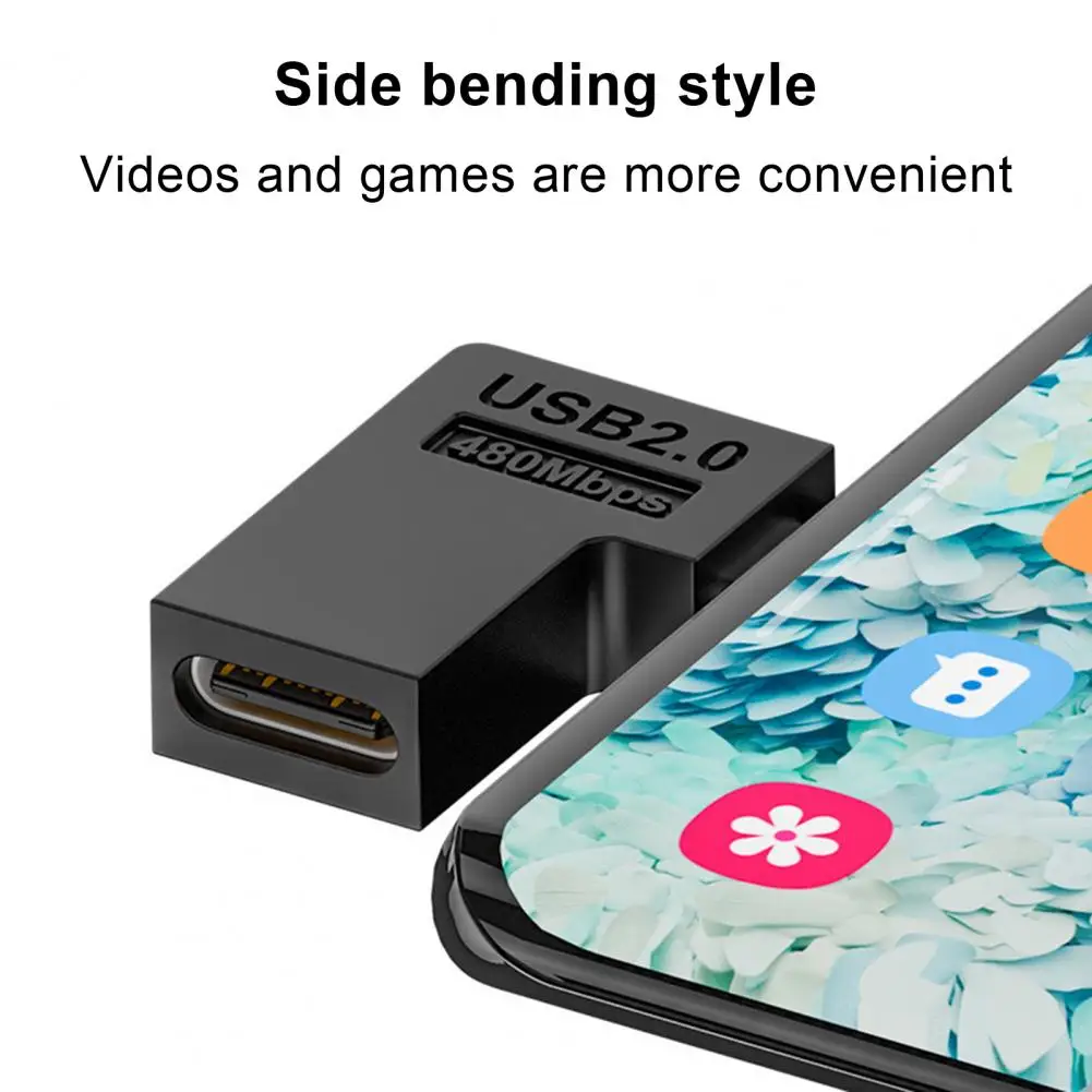 Convertidor de teléfono Usb 2,0, transmisión de datos en forma de U, 90 grados, tipo c hembra a Micro Usb macho, adaptador para teléfonos rápidos